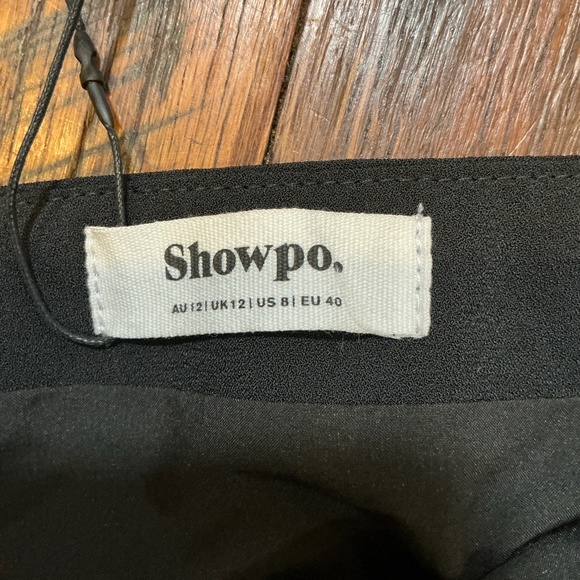 Showpo Josanna Diamante Trim Asymmetrical Mini Skirt – Black – Size 8 (NWT) - Picture 6 of 8